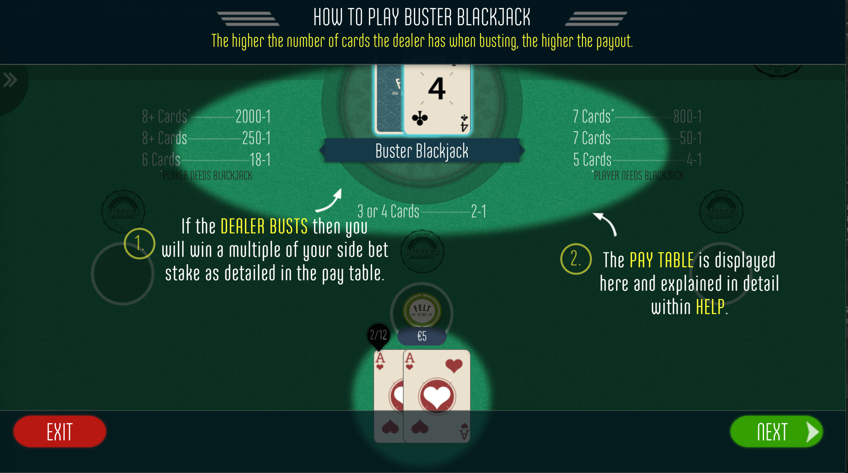 buster blackjack casino game